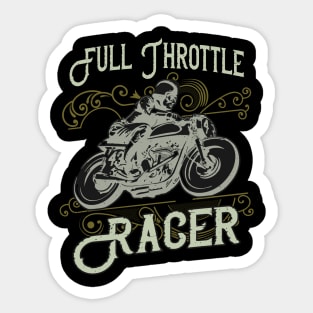 Full Throttle Racer Vintage Biker Sticker